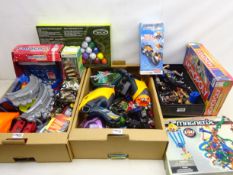 Large collection of toys and collectables including Disney action figures, pair Dart Tags, Monopoly,