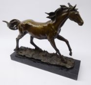 Large bronze study of a cantering Horse after Pierre Jules Mene,