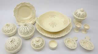 Sixteen pieces of modern pierced creamware by Hartley Greens & Co,