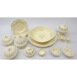 Sixteen pieces of modern pierced creamware by Hartley Greens & Co,