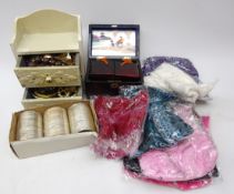 Collection of costume jewellery including various bangles, musical jewellery box,