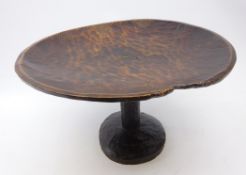 African carved wood pedestal stool,