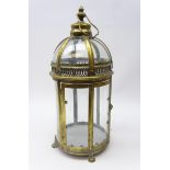 Bronzed metal hexagonal domed top lantern, H46m,