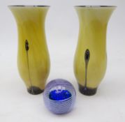 Pair Caithness Ebony range vases,