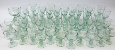Suite of Victorian style drinking glasses comprising seventeen rummers,