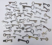 Over fifty 19th century and later graduated steel lock keys including Kaye Leeds,