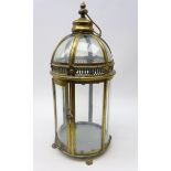 Bronzed metal hexagonal domed top lantern, H46m,