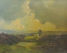 Lewis Creighton (British 1918-1996): Chinese Man on North Yorkshire Moors!, oil on board signed,