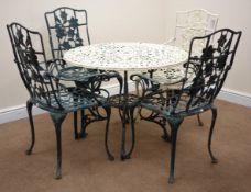 Aluminium ornate garden table (D90cm,