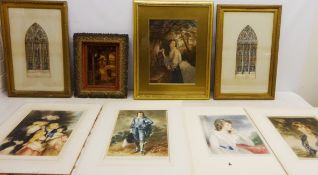 Collection of mezzotints, lithographs and crystoleum by George Baxter,