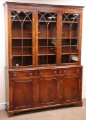 Bevan Funnell Reprodux mahogany bookcase on cupboard,