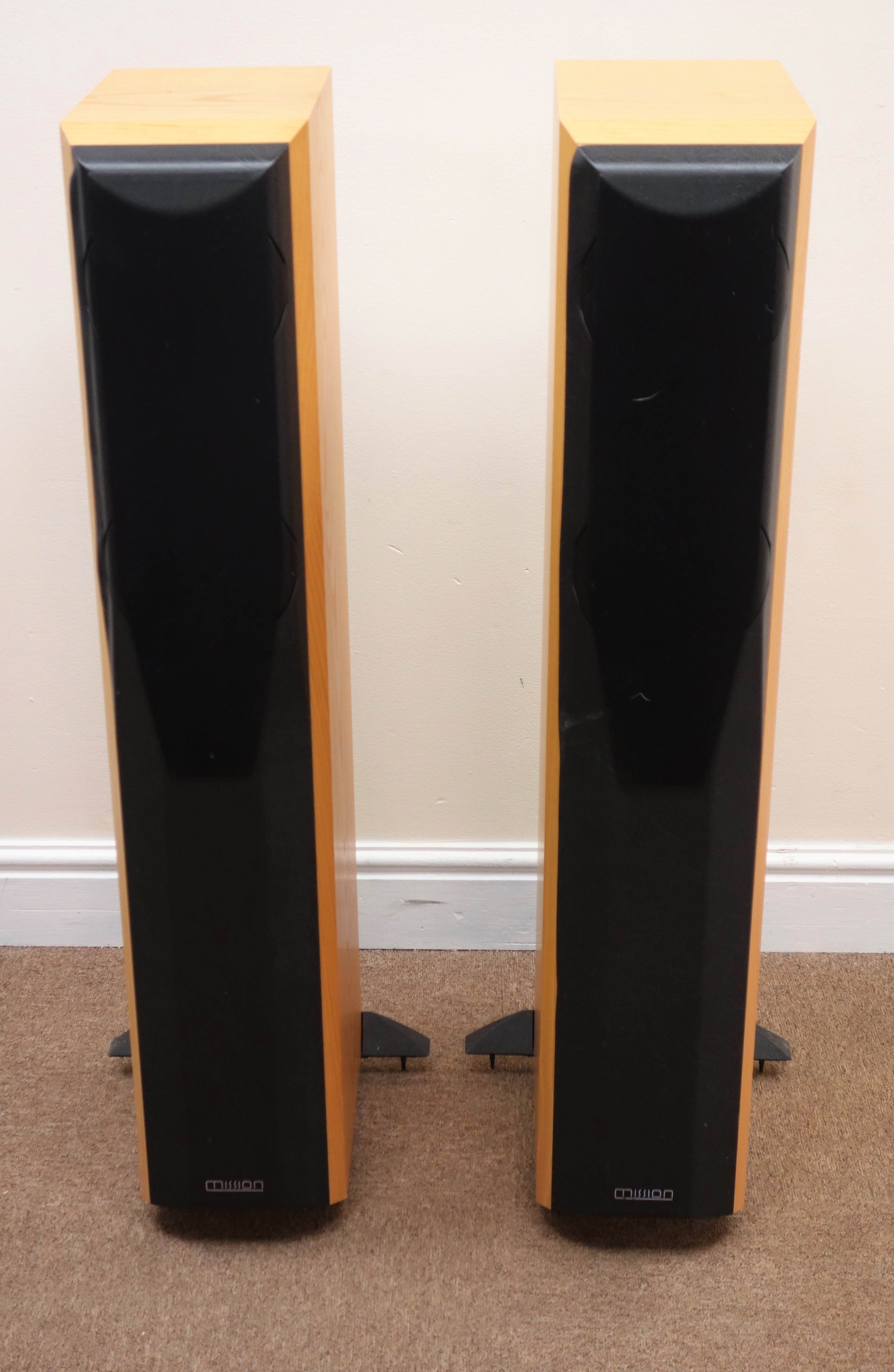 Pair Mission 774 cabinet speakers, cherry case, W18cm, H94cm,