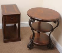 Classical style mahogany three tier circular lamp table acanthus detailing with scrolled supports