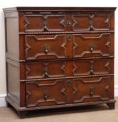 William and Mary style oak two section chest,