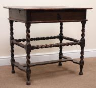 18th century oak side table, single drawer,