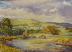 Florence Raingill Walker British 20th century): The Bridge at Burnsall,