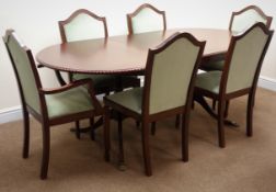 Regency style mahogany extending dining table (W195cm, H74cm,