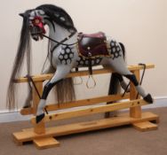 Early 20th century dapple grey rocking horse possibly Baby Carriages c1915,