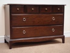 Stag mahogany chest, four short two long drawers, W107cm, H72cm,