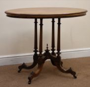 Victorian rosewood oval occasional table, gilt detailing,