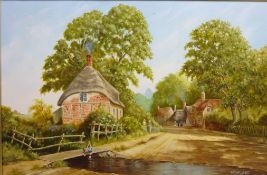 Arthur Lokie (British 1948): Rural Village Scene,