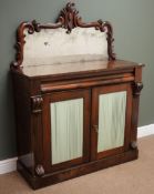 19th century rosewood Chiffonier raised mirror back,