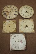 Five various painted 19th century clock dials incl.