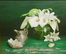 Gregori (Lysechko) Lyssetchko (Russian 1939-): Still Life of Calla Lilies, Shells,