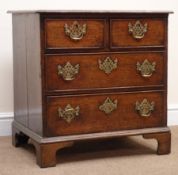 George III small oak chest, moulded top, two short and two cockbeaded drawers,
