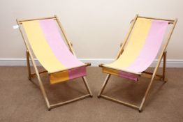 Pair vintage deck chairs,