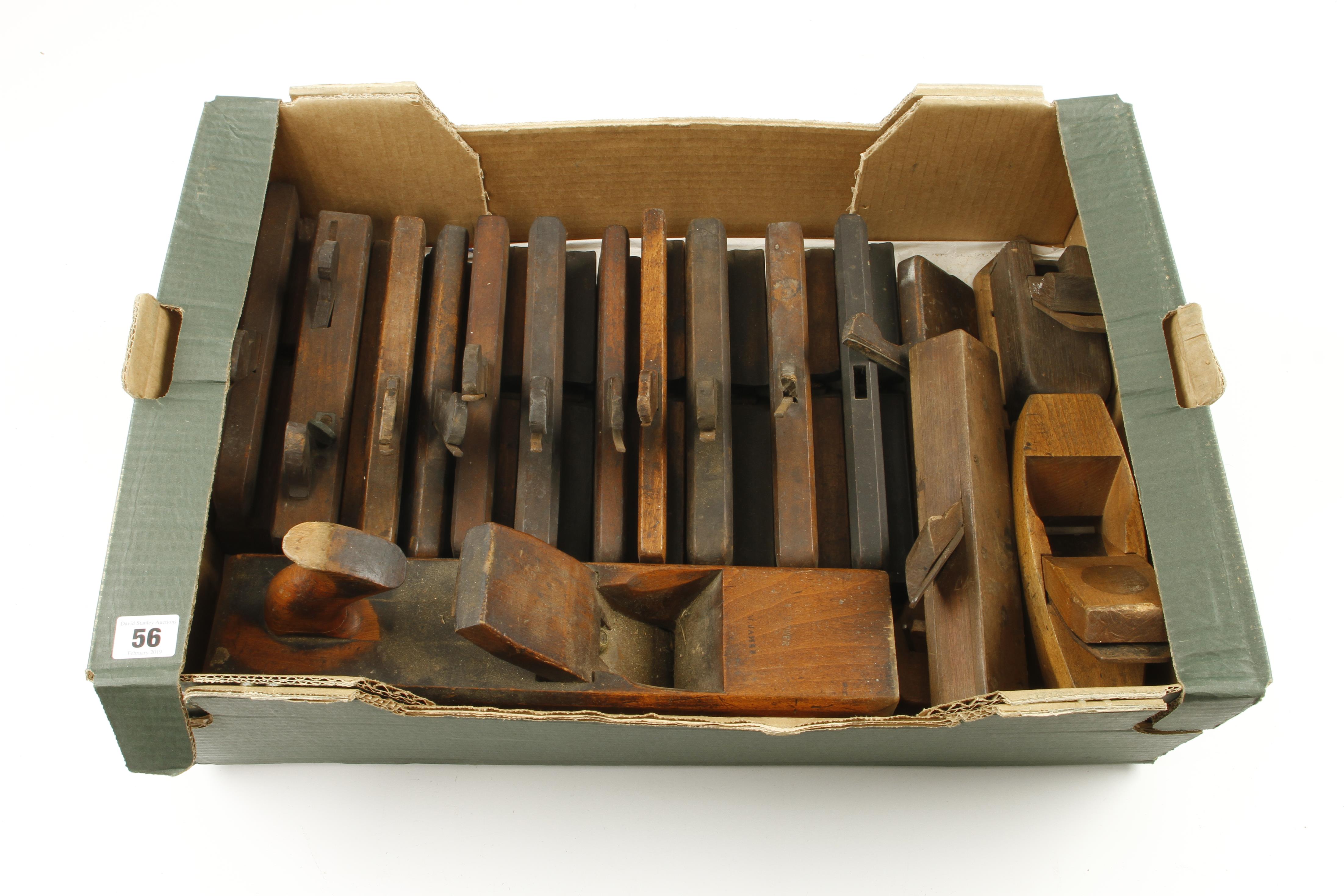 64 moulding planes and 5 others in 3 boxes G