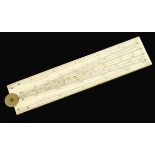 An early 6" ivory and brass sector by BLEULER London,