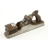 A d/t steel panel plane 13" x 2 7/8" by MOSELEY & SON with rosewood handle and damaged wedge behind