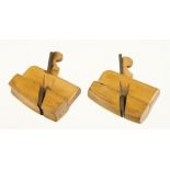 A pair of miniature boxwood H & R planes 2 1/2" x 3/4" G+