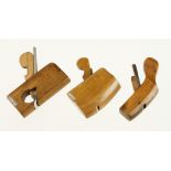 Three miniature boxwood planes 2" to 3" G+