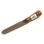 A gardeners trowel by THOS IBBOTSON with rosewood handle blade pitted G