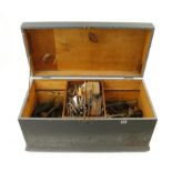 A pine chest with tools G