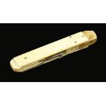 A small ivory cased eraser with folding knife and rubber tip G+