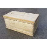 A stripped pine tool chest 39" x 19" x 18" with internal box G