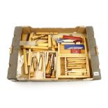 A quantity of marquetry knives and tools etc G