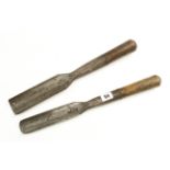 A pair of heavy socket gouges by MOULSON Bros 1 1/2" and 1 7/8" G