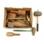 Eight various mallets etc G