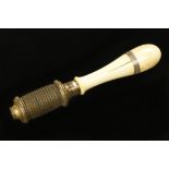 A fine and rare dated brass and ivory bow drill undoubtedly by J.