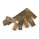 Five rosewood and brass squares G