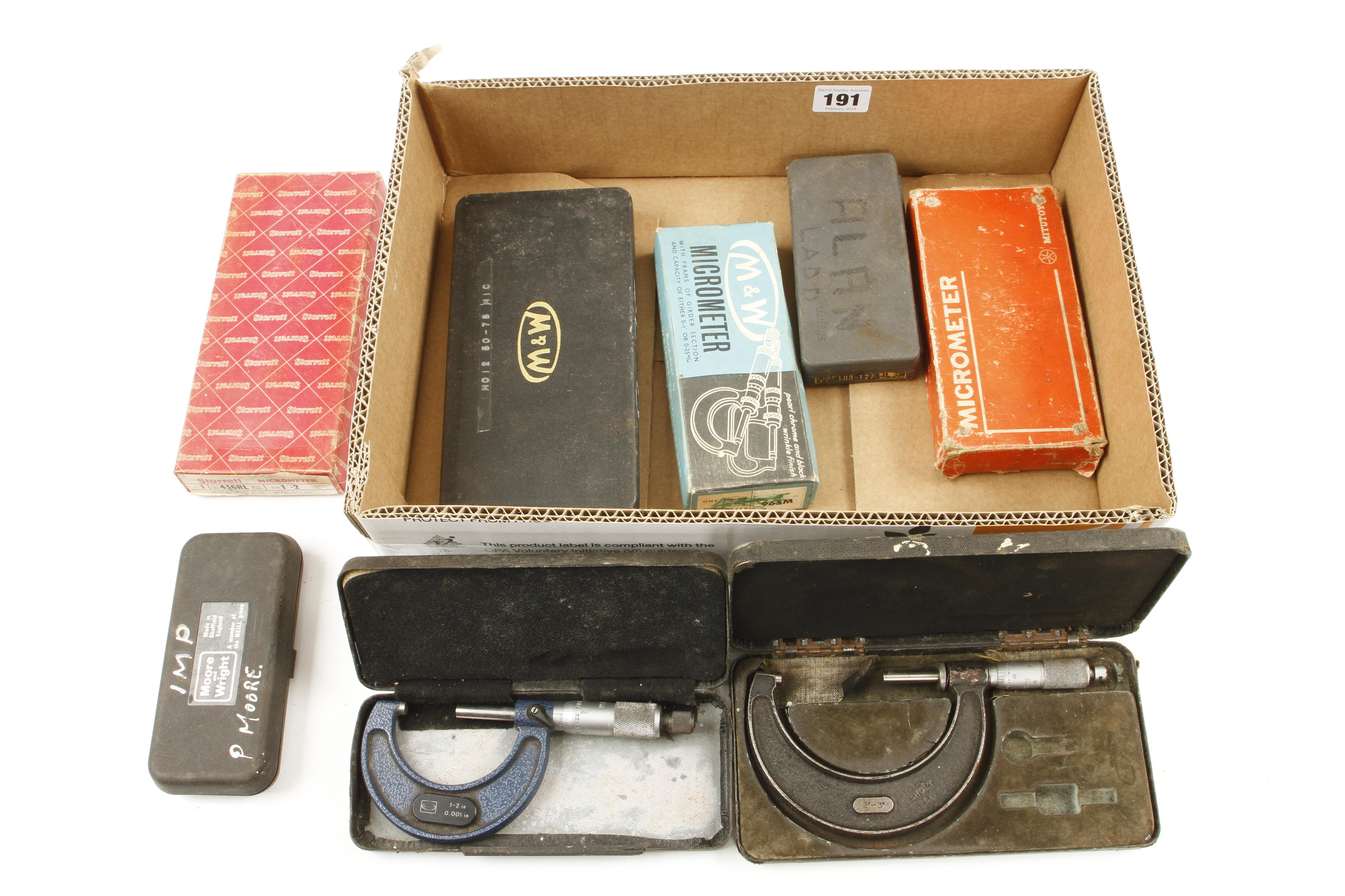 Eight micrometers all in orig boxes G+