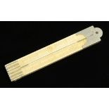 A rare 2' four fold ivory rule by THOMAS BRADBURN Est 1834 Patent Bolted Joint Rule with inside
