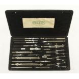 A comprehensive little used drawing set by RIEFLER No A61 in orig case F
