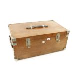 A teak tool box 25" x 16" x 10" with internal compartments G+