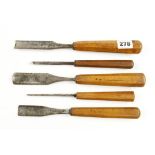 Five early carving tools,