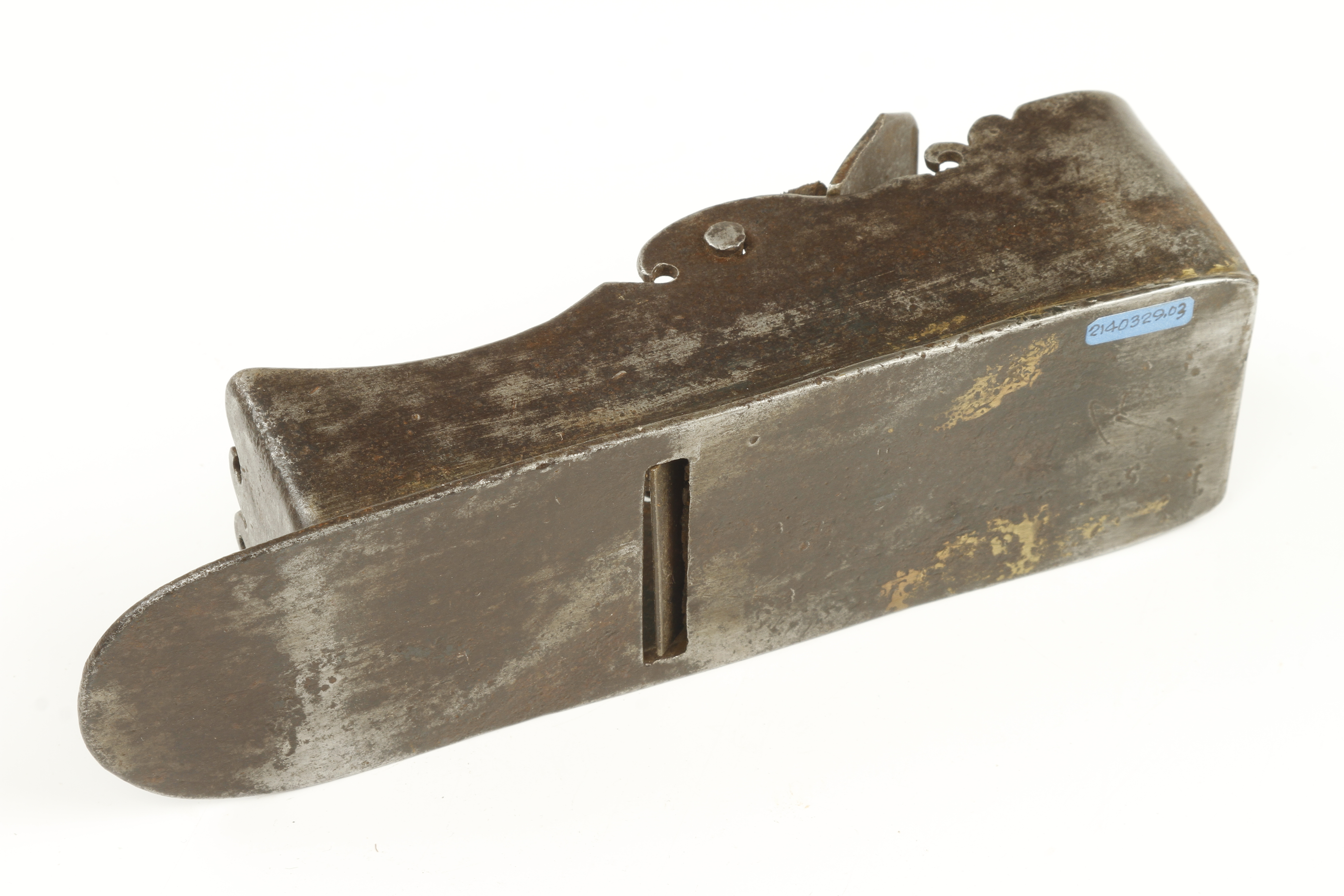 A rare 16/17c Italian musical instrument makers plane 8" x 2 1/4" with protruding toe and scroll - Image 5 of 5